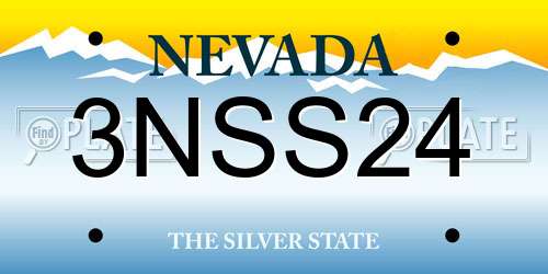 3NSS24 Nevada License Plate