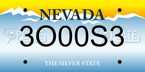 3O00S3 Nevada License Plate