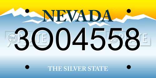 3O04558 Nevada License Plate