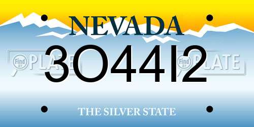 3O44I2 Nevada License Plate