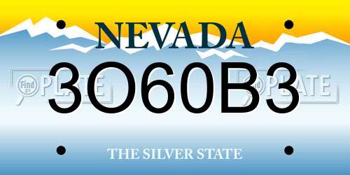 3O60B3 Nevada License Plate