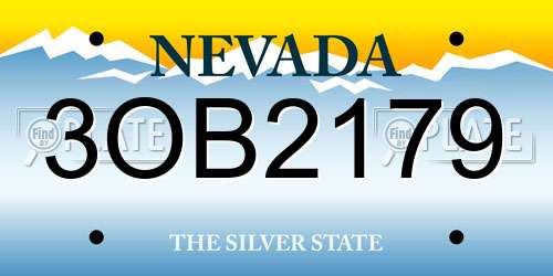 3OB2179 Nevada License Plate