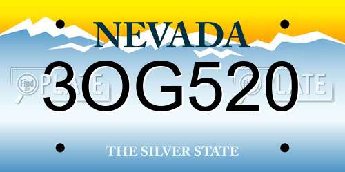 3OG520 Nevada License Plate