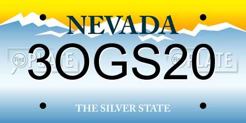 3OGS20 Nevada License Plate