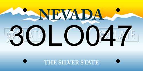 3OLO047 Nevada License Plate