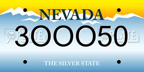 3OOO50 Nevada License Plate