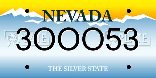 3OOO53 Nevada License Plate