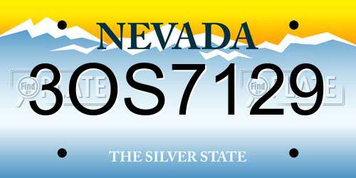 3OS7129 Nevada License Plate