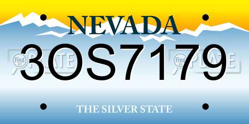 3OS7179 Nevada License Plate
