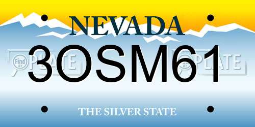3OSM61 Nevada License Plate