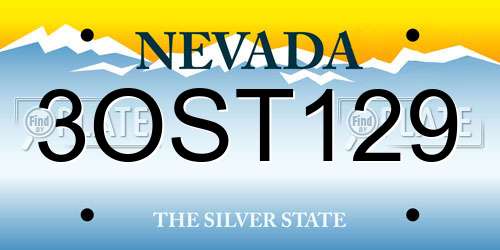 3OST129 Nevada License Plate