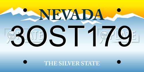 3OST179 Nevada License Plate