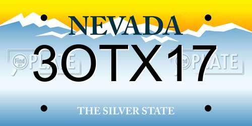 3OTX17 Nevada License Plate