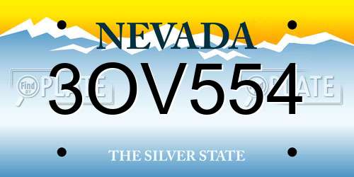 3OV554 Nevada License Plate