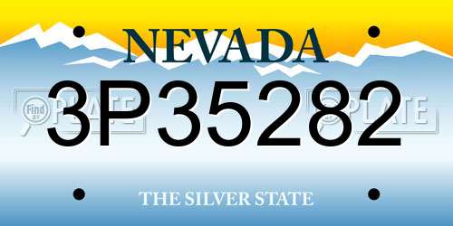 3P35282 Nevada License Plate