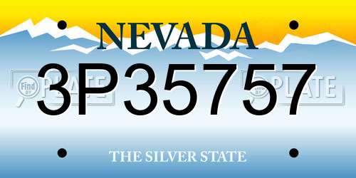 3P35757 Nevada License Plate