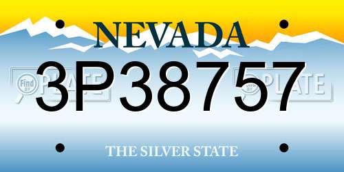 3P38757 Nevada License Plate