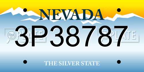 3P38787 Nevada License Plate