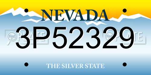 3P52329 Nevada License Plate