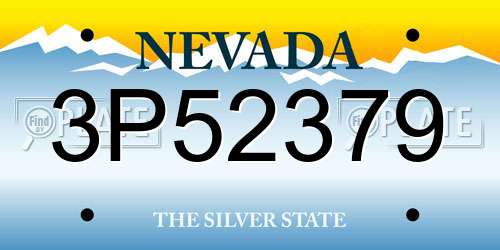 3P52379 Nevada License Plate