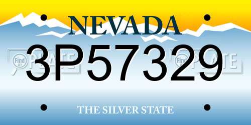 3P57329 Nevada License Plate