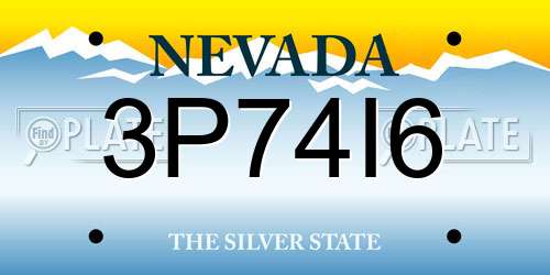 3P74I6 Nevada License Plate