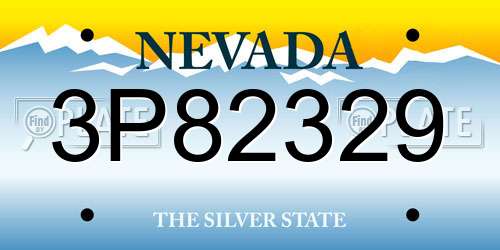 3P82329 Nevada License Plate