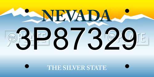 3P87329 Nevada License Plate