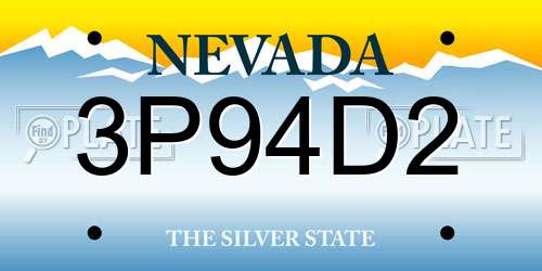 3P94D2 Nevada License Plate