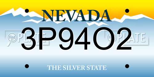 3P94O2 Nevada License Plate