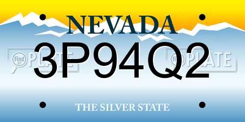 3P94Q2 Nevada License Plate