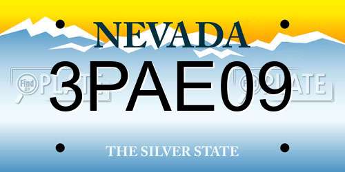 3PAE09 Nevada License Plate