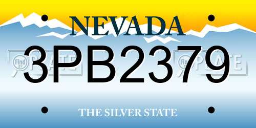 3PB2379 Nevada License Plate