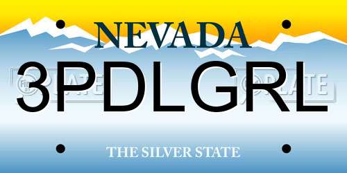 3PDLGRL Nevada License Plate