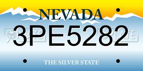 3PE5282 Nevada License Plate