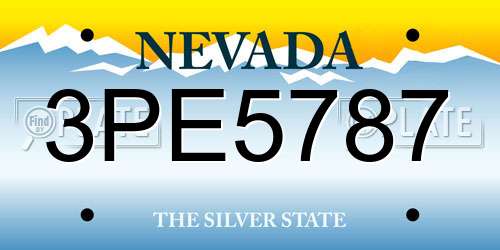 3PE5787 Nevada License Plate