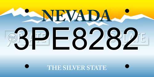 3PE8282 Nevada License Plate