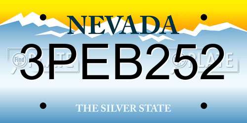 3PEB252 Nevada License Plate