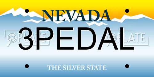3PEDAL Nevada License Plate