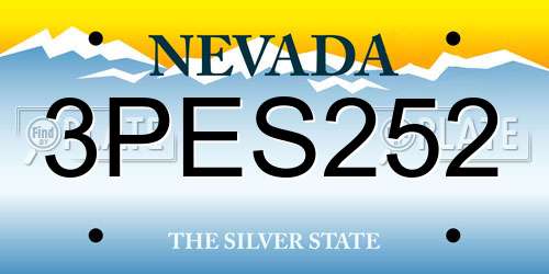 3PES252 Nevada License Plate