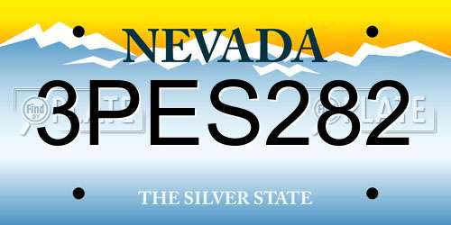 3PES282 Nevada License Plate