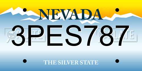 3PES787 Nevada License Plate