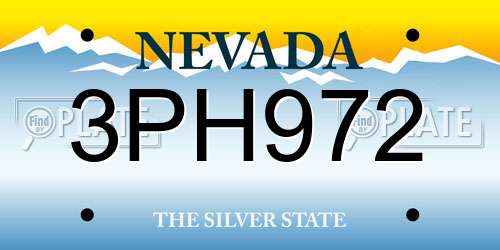 3PH972 Nevada License Plate