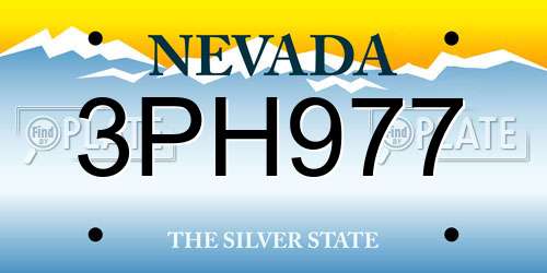 3PH977 Nevada License Plate