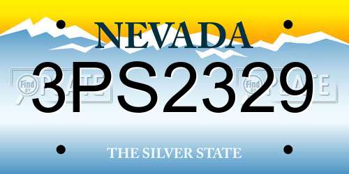 3PS2329 Nevada License Plate
