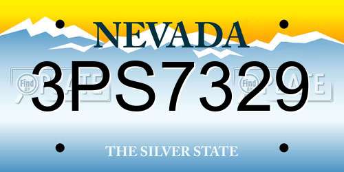 3PS7329 Nevada License Plate