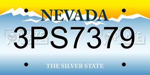3PS7379 Nevada License Plate