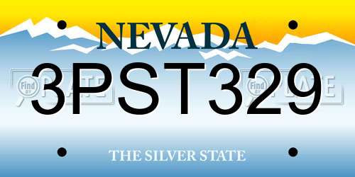 3PST329 Nevada License Plate