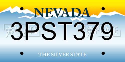 3PST379 Nevada License Plate