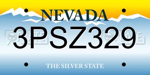 3PSZ329 Nevada License Plate